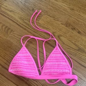 xhilaration ribbed pink bikini top! size medium